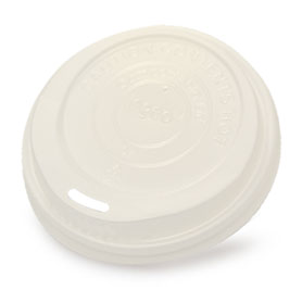 Compostable hot cup Lid, White, 10-16oz