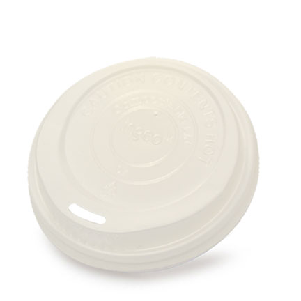 Compostable hot cup Lid, White, 10-16oz